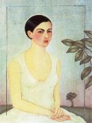 Frida Kahlo dama de blanco oil painting